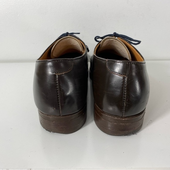 Boulet Mens Shoe Size 10.5 Derby Cap Toe Leather Dress Shoes Brown Canada Made - Picture 4 of 9